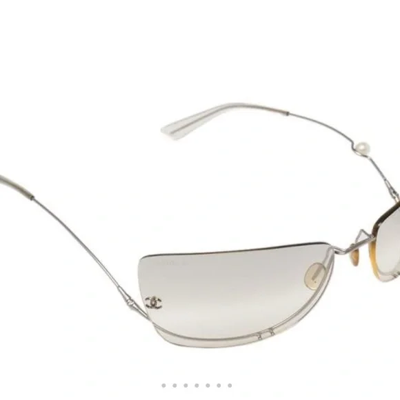 Chanel Silver Rimless Sunglasses CH. 4053H vantage 1990s - Picture 2 of 10